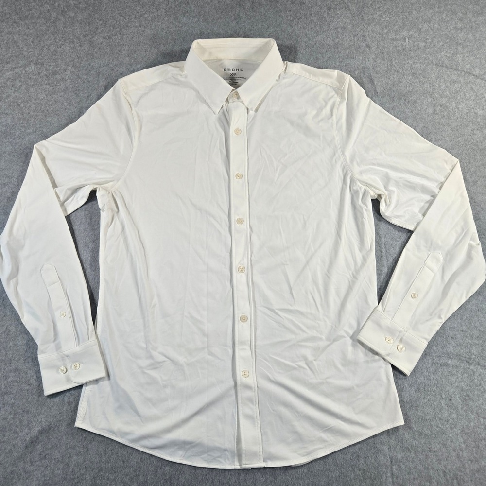 Rhone Commuter Shirt Mens Medium Slim Fit White Button Down Italian Fabric